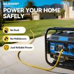 ELEGRP 30 Amp Generator Extension Cord 25 Feet, 4-Prong NEMA L14-30P to L14-30R, 120/250V Up to 7500W, SJTW 10AWG/4C Locking Power Cord for Portable Generators, Home Backup, UL Standard Compliant