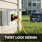 ELEGRP 30 Amp Generator Extension Cord 25 Feet, 4-Prong NEMA L14-30P to L14-30R, 120/250V Up to 7500W, SJTW 10AWG/4C Locking Power Cord for Portable Generators, Home Backup, UL Standard Compliant