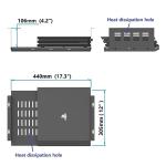 JINGCHENGMEI Under Desk Computer Mount for Small Form Factor SFF Computers and PCs,Using Space 17.3" x H 4" x D 12", Compatible with PlayStation 4, PS4 Slim, PS4 Pro,Gaming Under Desk(4inch High)