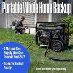 Westinghouse 12500 Peak Watt EFI Tri-Fuel Home Backup Portable Generator, Remote Electric Start, Transfer Switch Ready, Gas, Propane, and Natural Gas Powered