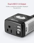 BESTEK 150W Car Power Inverter with USB Ports