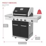 Nexgrill 4-Burner Dual Fuel Gas Grill with Side Burner and Griddle Insert, 626 SQ In Total Cooking Space, 59,000 BTUs Output, BBQ Grill Perfect for Outdoor Gatherings - 720-0958HE