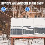 ECO-WORTHY 200 Watt Bifacial Solar Panel 2pcs 100 Watt Monocrystalline Solar Panel Module Off Grid PV Power for Home, Camping, Boat, Shed Farm, RV,12V/24V Battery