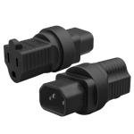 Strhowill (10Packs C14 to NEMA 5-15R AC Power Adapter,PDU Cabinet/UPS Server Plug 3 pin C14 Male to American Standard Female 3 Hole Power Adapter Socket
