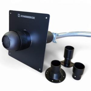 Zombiebox Universal Generator Exhaust Extension Silencer Kit with Insulated Through-Wall Mounting Plate - Includes 3 Adapters - Fits All portable Generators