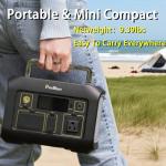 Portable Power Station 300W(Peak 500W), 288Wh (90,000mAh) Solar Generator with 110V Pure Sine Wave AC Outlet, lifepo4 Battery Portable Power Bank for Outdoor Camping, Traveling, and Emergencies