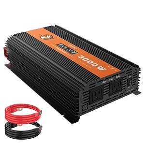 3000 Watt Power Inverter 12V to 110V, Modified Sine Wave DC to AC Car/Outdoor Converter, Dual 110V AC Outlets, 3 USB Port, LED Display for Solar, Camping, RV, Truck, Boat, Laptop and Emergencies