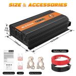 3000 Watt Power Inverter 12V to 110V, Modified Sine Wave DC to AC Car/Outdoor Converter, Dual 110V AC Outlets, 3 USB Port, LED Display for Solar, Camping, RV, Truck, Boat, Laptop and Emergencies