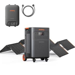 Jackery Solar Generator 5000 Plus Portable Power Station with 2x 500W Solar Panels and Smart Transfer Switch, 5040Wh Power Station, 7200W AC Output Solar Generator for Home Use, Emergency Backup