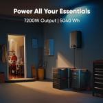 Jackery Solar Generator 5000 Plus Portable Power Station with 2x 500W Solar Panels and Smart Transfer Switch, 5040Wh Power Station, 7200W AC Output Solar Generator for Home Use, Emergency Backup