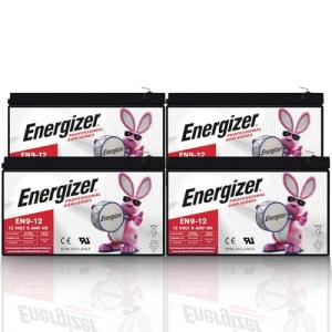 Energizer EN9-12 - 4 Pack - 12 Volt 9 Amp Hr, Long Lasting Sealed Lead Acid AGM Rechargeable Battery Ideal for Use in Home Alarm Systems, Backup Power, Scooters, and More