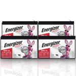 Energizer EN9-12 - 4 Pack - 12 Volt 9 Amp Hr, Long Lasting Sealed Lead Acid AGM Rechargeable Battery Ideal for Use in Home Alarm Systems, Backup Power, Scooters, and More
