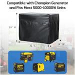 Generator Cover Compatible with Champion, Weather-Resistant Portable Generator Cover for Outside Storage, Heavy Duty Thicken 600D Polyester, 32 x 24 x 24 inch for Most Generators 5000-10000 Watt