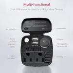 BESTEK 200W Car Power Inverter, Car Plug Adapter Outlet Converter with 2 AC Outlets, Dual 4.5A USB Charging Ports, Cup Holder Car Inverter with Cigarette Lighter Socket for Laptop, Computer