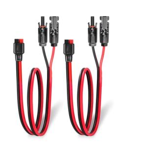 Ansoufien 2FT 10AWG Solar Cable for Yeti Portable Power Station, Compatible with Solar & Anderson Connectors (2PCS)