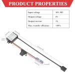 Mzhou Industrial USB Charger -10-90V to 5V 3A 15W DC-DC Converter IP67 Waterproof - Used for Trucks, Solar Systems, Off Grid, Ships (Dustproof/Shockproof)