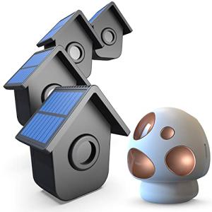 HTZSAFE 1/2 Mile Long Range Solar Driveway Alarm - Outdoor Weatherproof Wireless Motion Sensor&Detector- Portable Receiver Has Long Last Backup Battery - DIY Security System- 1 Receiver + 4 Sensors