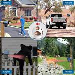 HTZSAFE 1/2 Mile Long Range Solar Driveway Alarm - Outdoor Weatherproof Wireless Motion Sensor&Detector- Portable Receiver Has Long Last Backup Battery - DIY Security System- 1 Receiver + 4 Sensors