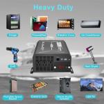 2000 Watt Pure Sine Wave Power Inverter, 12V DC to 110/120V AC Inverter with 3 AC Outlets, Remote, PD 3.0 USB Port, QC 18W, Remote Controller, LED Display,For RV Solar Systems,Semi Truck,Vehicles,Boat