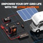 LiTime 1000W Pure Sine Wave Inverter 12V DC to 120V AC Converter for Home, RV, Truck, Camping, Built-in 2 AC Outlets, Off-Grid Solar Power Inverter with LCD Display Showing Real-time Status