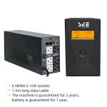 600VA/360W Ups Battery Backup and Surge Protector,Computer Uninterruptible Power Supply Units,SKE Ups Power Supply