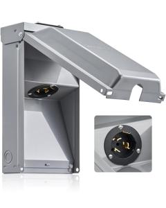 SURAIELEC 50 Amp Generator Power Inlet Box, NEMA SS2-50P Generator Box for 3-Prong Generator Cord, 120/240V, 12000W Weatherproof Outdoor Outlet Receptacle