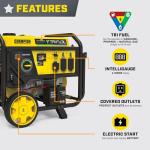 Champion Power Equipment 8125-Watt Electric Start Tri-Fuel Portable Generator with CO Shield