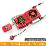 DALY BMS Parallel Module 1A+ LiFePo4 Smart BMS 8S 24V 200A with Cooling Fan UART RS485 CAN Bluetooth BMS Parameter Programmable for Rated 3.2V Lithium Power Bank Storage Off Grid Solar System