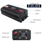 Cantonape 1500W Power Inverter 12V to 110V/120V Car Charger Converter with LCD Display, 3.1A Dual USB Ports 2 AC Outlets Car Adapter, Cigarette Lighter for Truck Vehicle Black