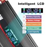 Cantonape 1500W Power Inverter 12V to 110V/120V Car Charger Converter with LCD Display, 3.1A Dual USB Ports 2 AC Outlets Car Adapter, Cigarette Lighter for Truck Vehicle Black