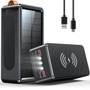 Feidyns Power Bank 90000mAh High Capacity Battery Pack 35W Fast Charging - Wireless Solar Charger Power Bank for Camping, Travel, Emergencies, Tech Devices | 7-Port PD/USB-C, LED Flashlight