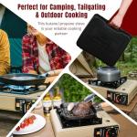 SHINESTAR Dual Fuel Camping Stove with Butane & Propane Compatibility, Portable Stove for Outdoor Cooking, Propane Adapter Hose, Wind Guard and Carrying Case Included, 7800 BTUs Output, Khaki