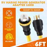 6FT RV Marine Generator Adapter Cord, 30A 50A