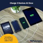 4Patriots Solar Power Bank with USB-C Fast Charge