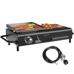 Dual Fuel Tabletop Grill, Compact BBQ Combo