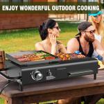 Dual Fuel Tabletop Grill, Compact BBQ Combo