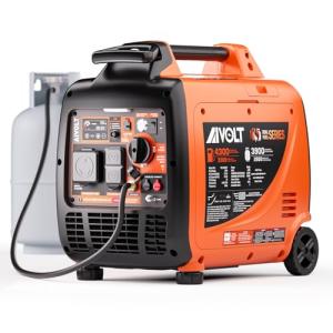 Portable Dual Fuel Inverter Generator 4300W with Wheels