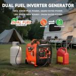 Portable Dual Fuel Inverter Generator 4300W with Wheels