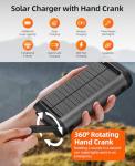 Portable Solar Power Bank with Hand Crank