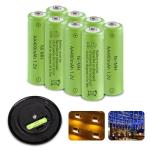 JINTION 8-Pack Solar Rechargeable AA Batteries 400 mAh