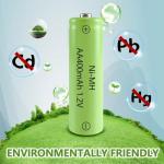 JINTION 8-Pack Solar Rechargeable AA Batteries 400 mAh