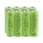 JINTION 8-Pack Solar Rechargeable AA Batteries 400 mAh