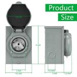 50 Amp Weatherproof Generator Power Inlet Box