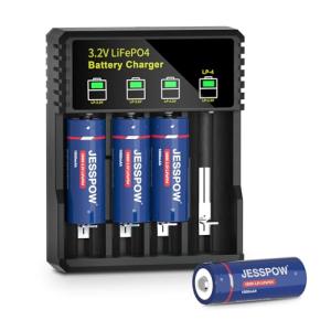 18500 Rechargeable Solar Batteries 3.2V - 4 Pack