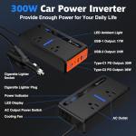 RoyPow 300W Car Power Inverter with USB Ports
