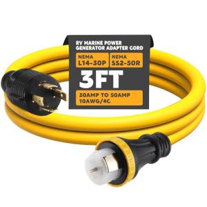 Telleglow 3FT 30A Generator Adapter Cord SS2-50R