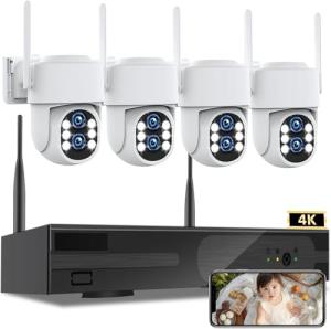 Dual Lens WiFi6 Outdoor Security Camera System