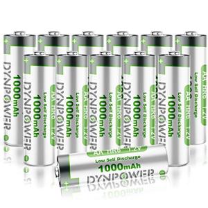 Dynpower 1000mAh NiMH Rechargeable AA Batteries, 12-Pack