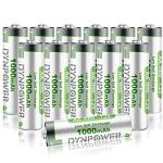 Dynpower 1000mAh NiMH Rechargeable AA Batteries, 12-Pack