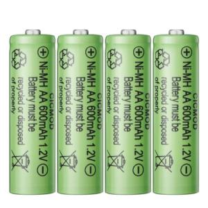 CICMOD Rechargeable AA Ni-MH 600mAh Batteries - 4 Pack